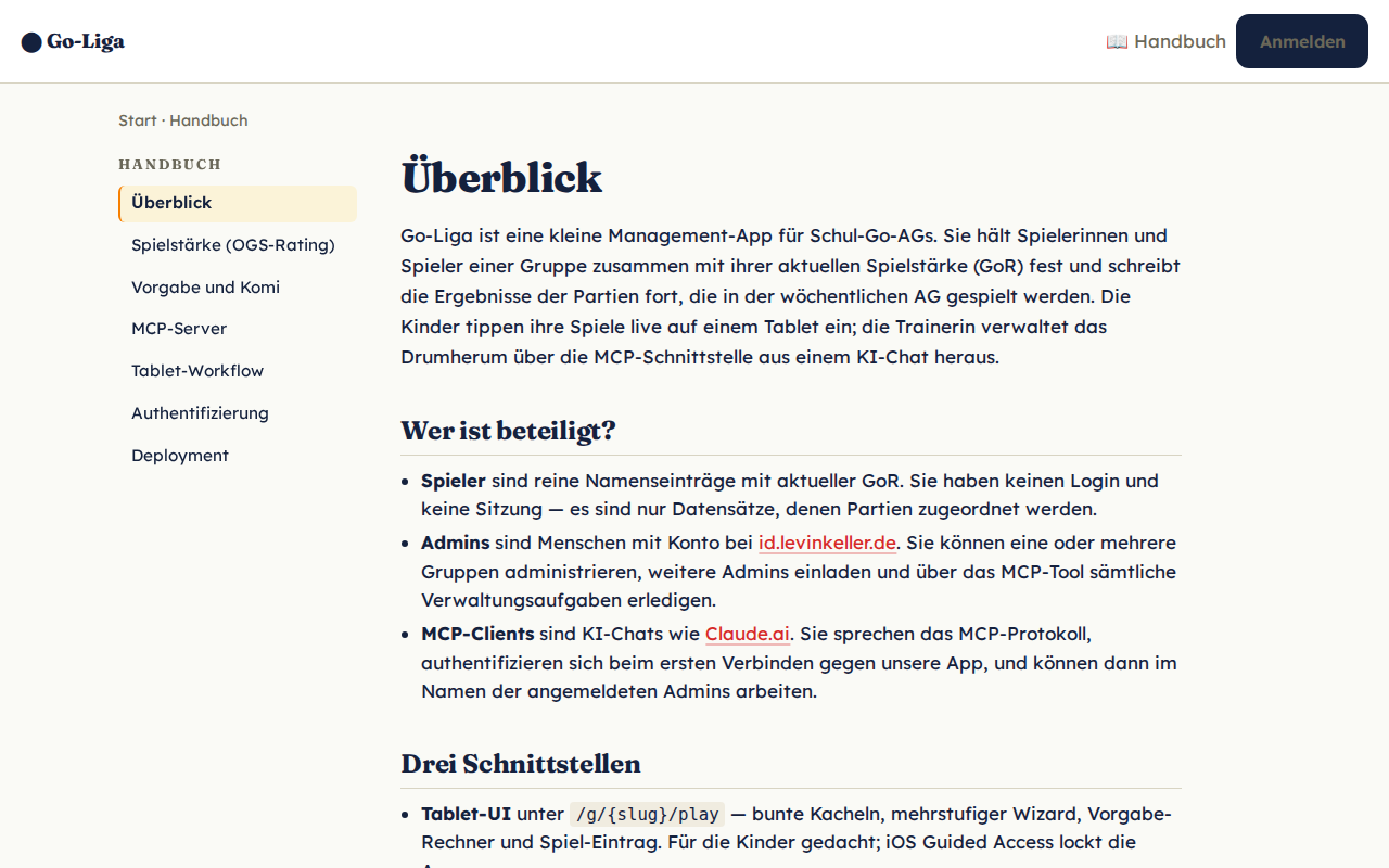 Screenshot von Go-Liga